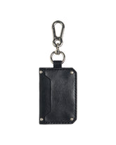 Leather Card Holder Black Silver